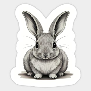 A cute rabbit sketched artwork Sticker